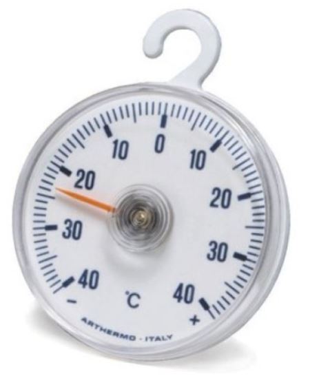 THERMOMETER 65mm   -40/+40C (White Plastic Case)
