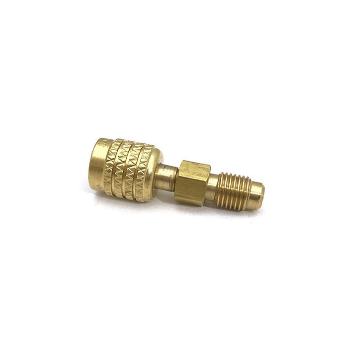 Straight Adaptor Fitting - 1/4"Male  to 5/16" Female Swivel  (With Depressor)