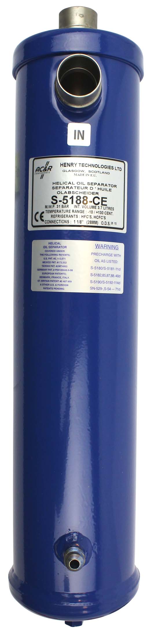 Oil Separator - Helical 1-1/8 F.Sw - Henry AC&R
